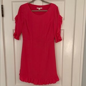 Cooper & Ella Vibrant Pink Ruffle Mini Dress